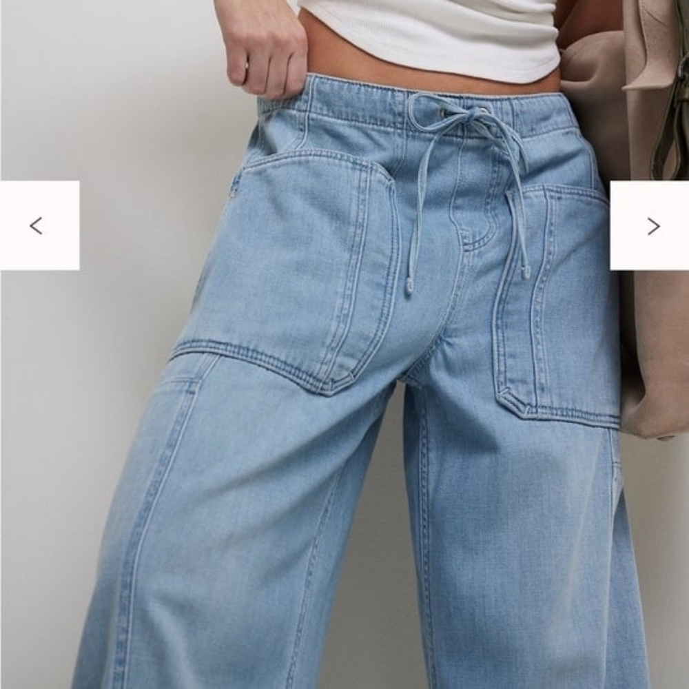 Free People We The Free Silverton Barrel Pull On Jeans Flutter